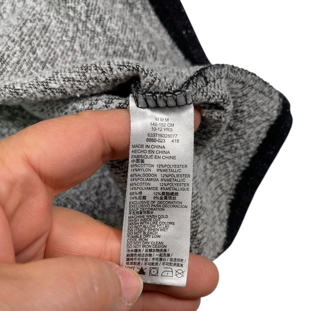 Converse M 10-12 Charcoal Sparkle All Star Hoodie Pullover‎ Metallic Sporty